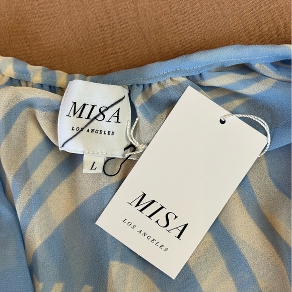 NWT MISA Los Angeles Light Blue Kalita Maxi Dress, size L - Picture 10 of 13